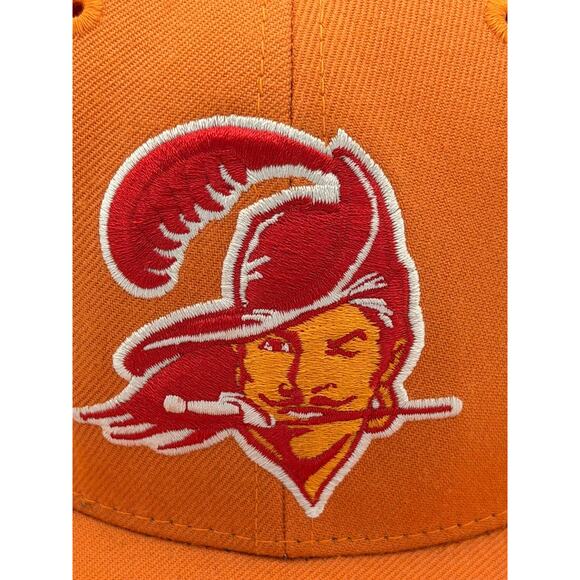 Mitchell & Ness Tampa Bay Buccaneers Fitted Hat 7 3/8 Orange NFL Vintage Logo - Picture 2 of 7